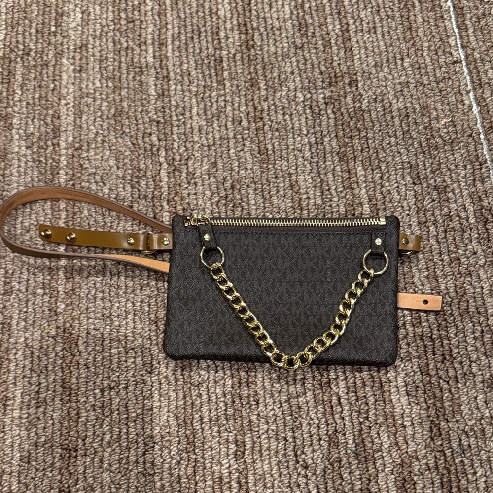 Michael Kors Brown Chain Strap Belt Bag
